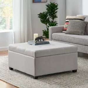 Hooper Ottoman Foam Cushioned Pouffe Puffy for Foot Rest Home Furniture (Off White)