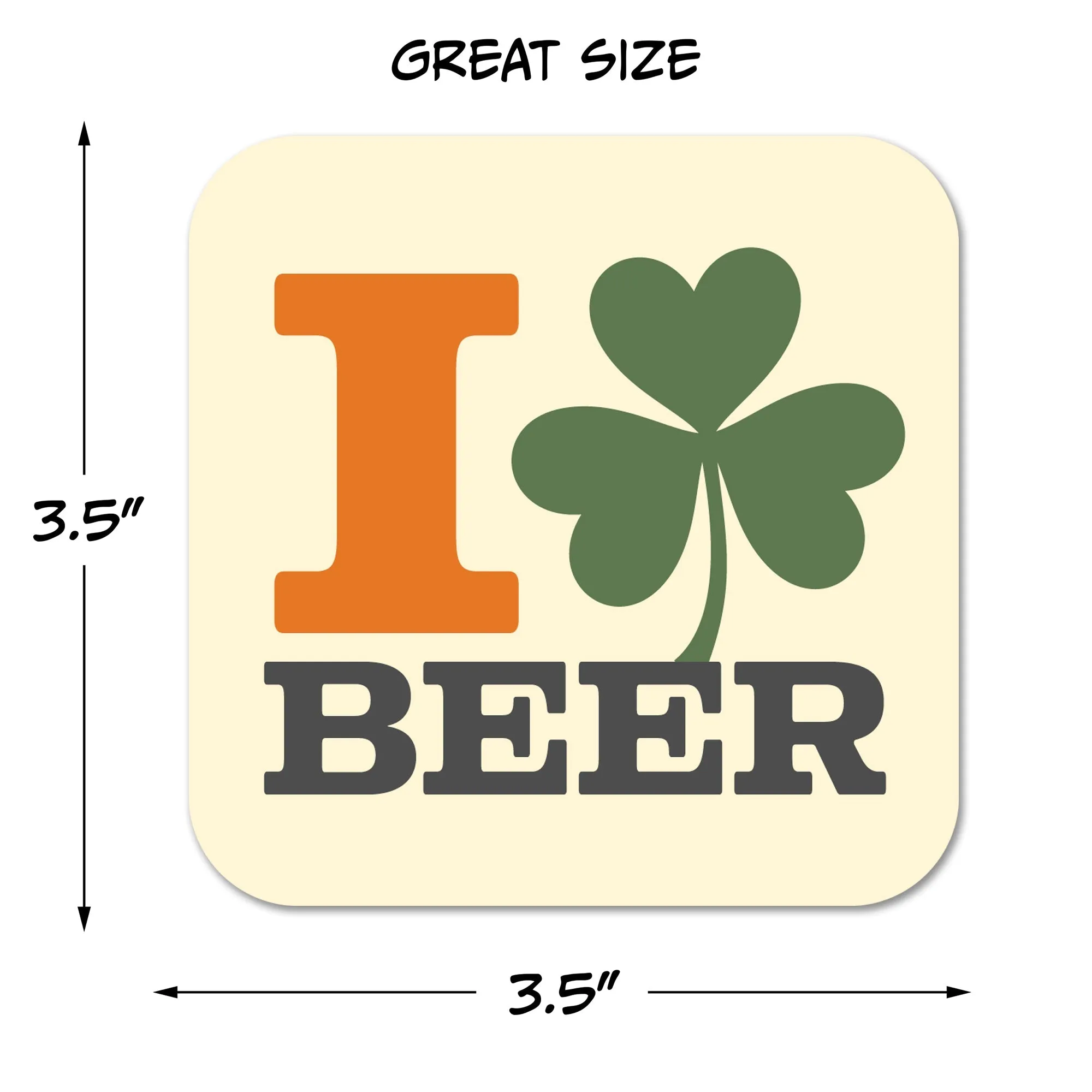 I Love Beer St. Patrick's Day Paper Coaster Set