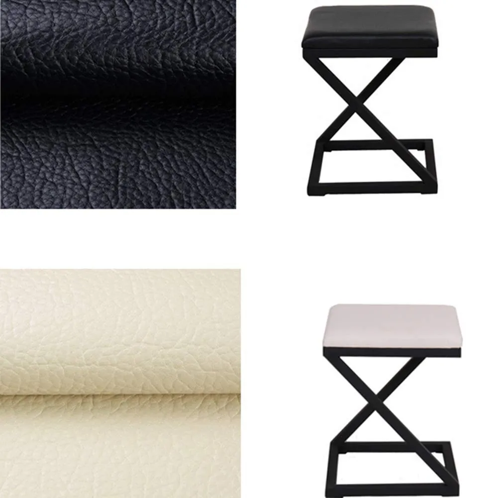 INDIAN DECOR. 29601 Ottoman Footstool Household Fashion Creative PU Coffee Table Stool Metal Frame Small Stool Multifunction Bench Chair Sofa Stool（13.7x13.7x17.7 Inches） (Color : Black Cushion)