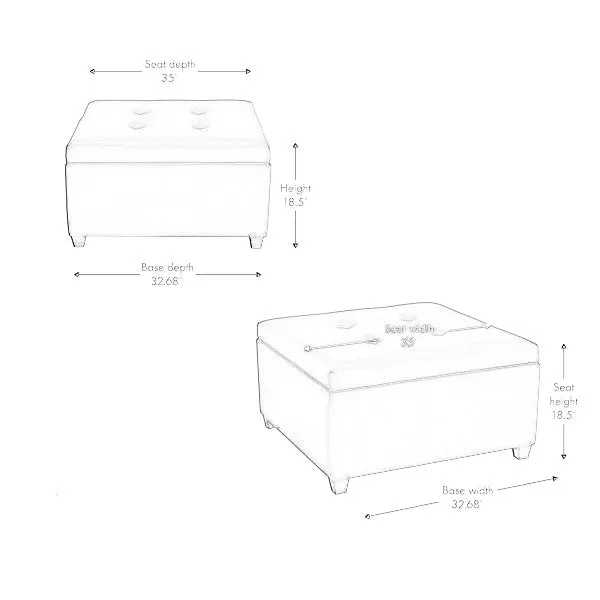 Jeric Square Shape Ottoman Pouffes For Sitting Foot Rest Puffy Stools For Living Room