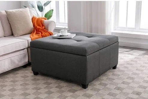 Jeric Square Shape Ottoman Pouffes For Sitting Foot Rest Puffy Stools For Living Room