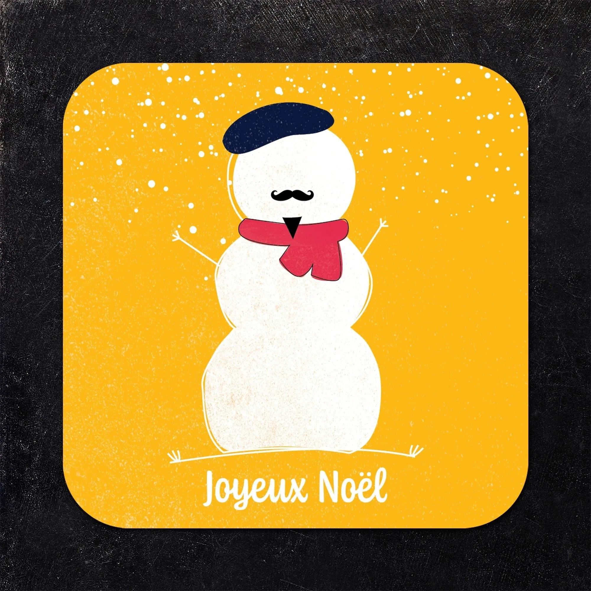 Joyeux Noel (Snowman) Christmas Coaster Set
