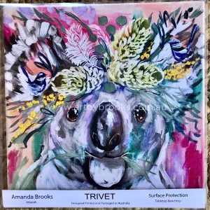 Koala and blue wrens  - trivet