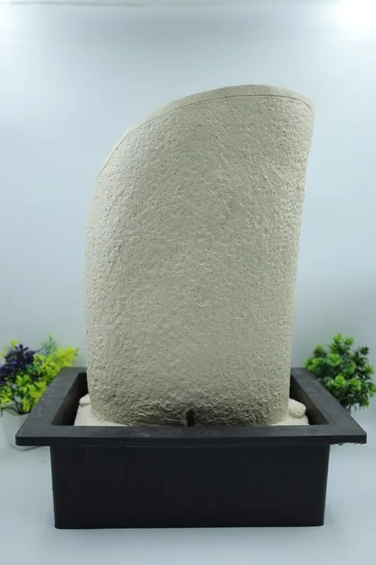 KRN Tranquil Serenity: Tabletop Water Fountain for Home - Ideal Decorative Gift for Any Occasion | Tabletop Fountain Indoor | Indoor Desk Fountain | Office Desk Fountain - Resin (Beige)