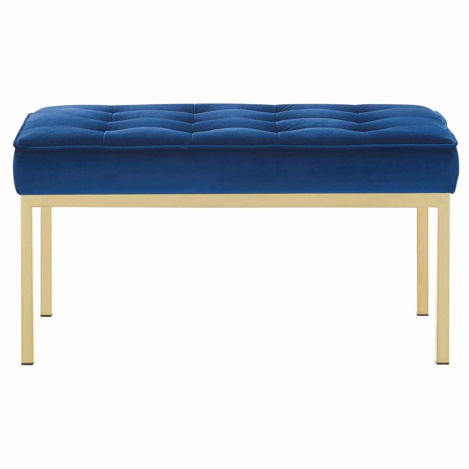 Loft Gold Stainless Steel Leg Medium Performance Velvet Bench