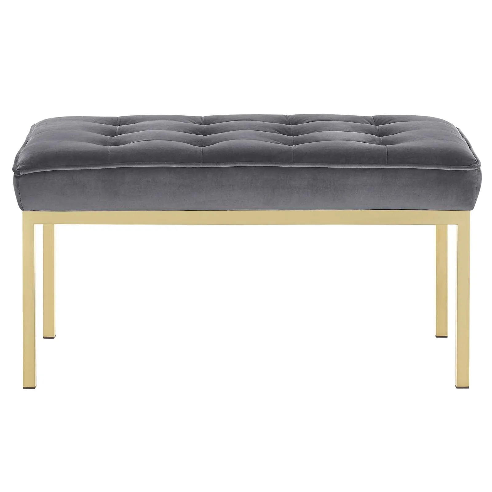 Loft Gold Stainless Steel Leg Medium Performance Velvet Bench