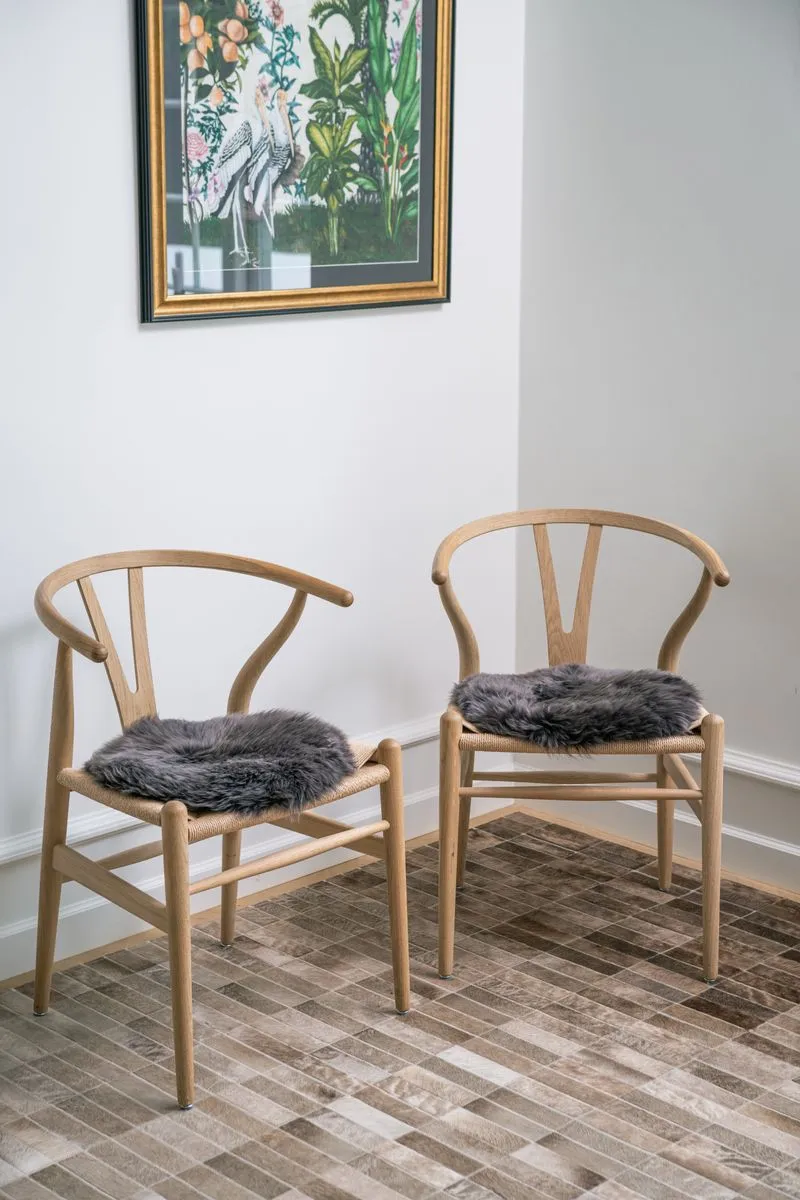 Long Wool Sheepskin Seat Cover | Ø38 cm