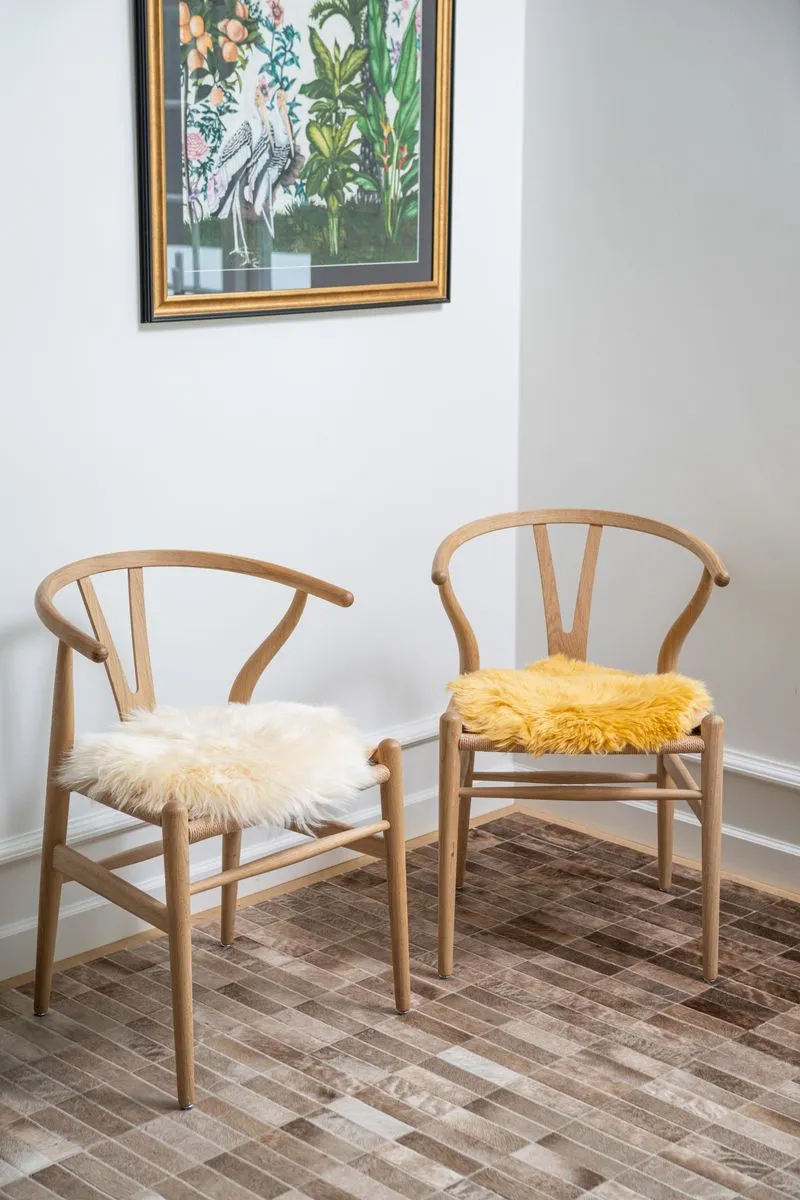 Long Wool Sheepskin Seat Cover | Ø38 cm
