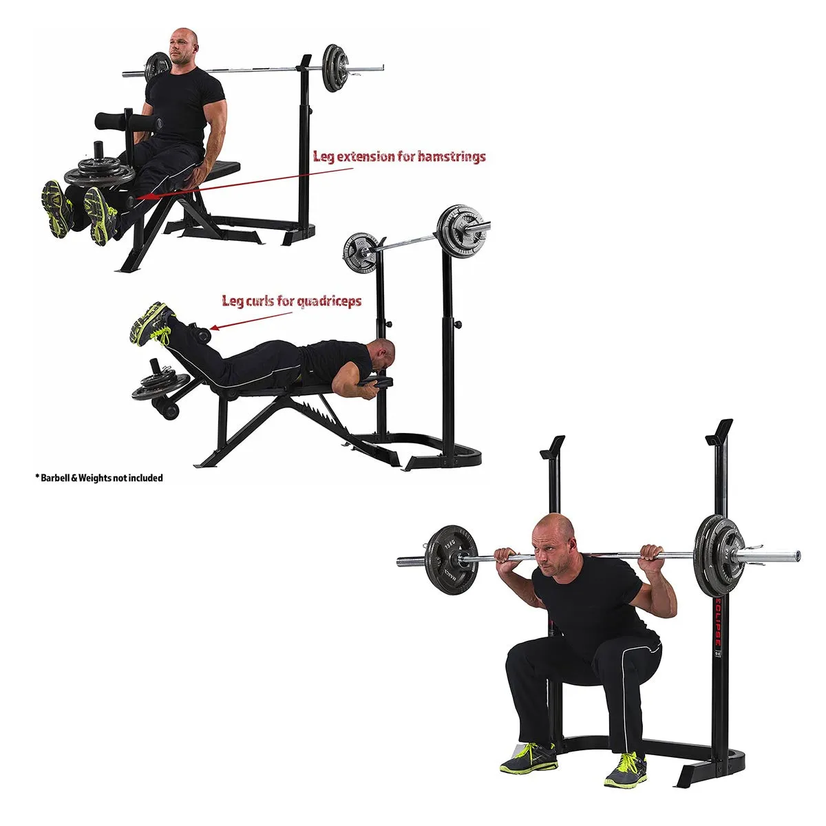 Marcy Eclipse BE3000 Mid Width Olympic Barbell Weight Bench