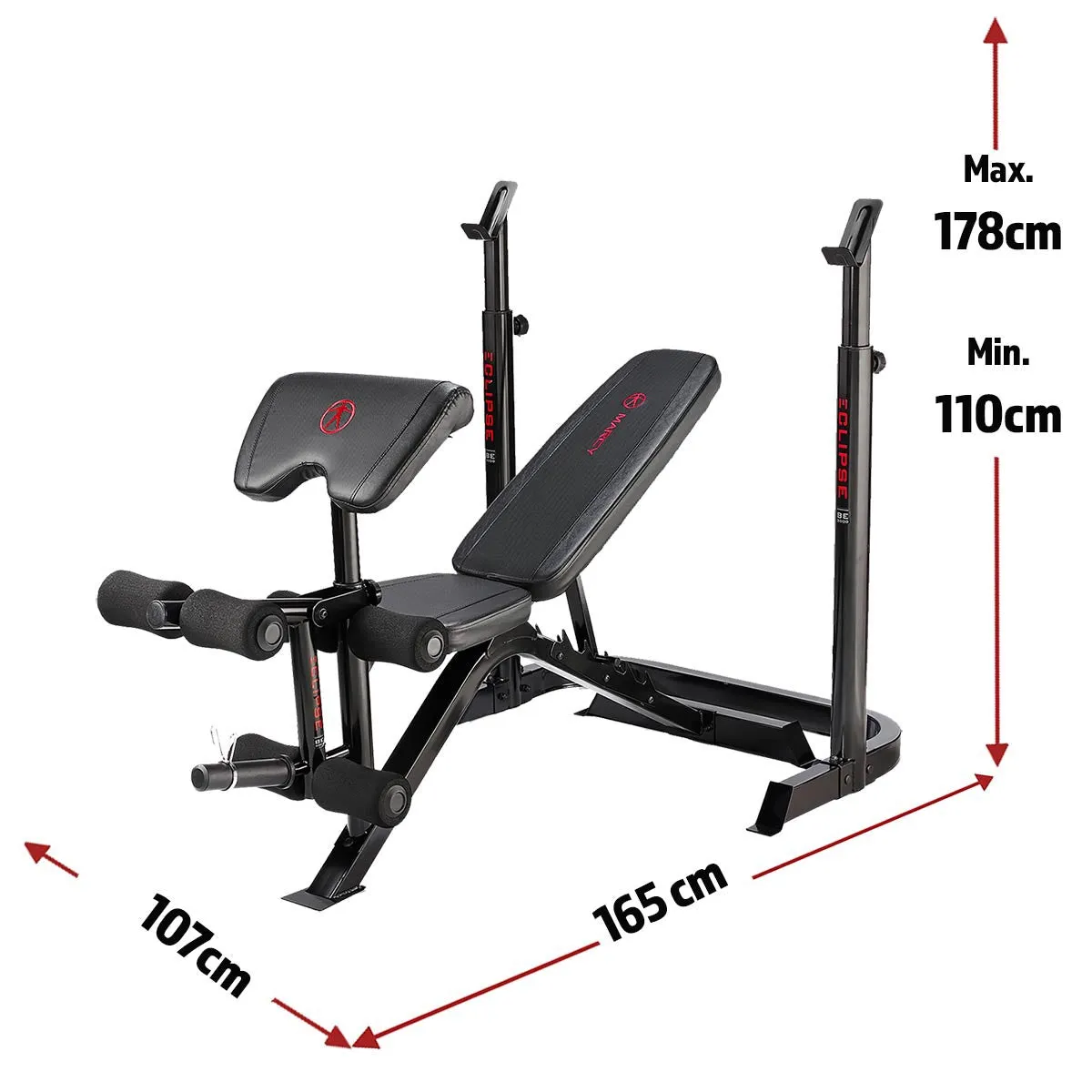 Marcy Eclipse BE3000 Mid Width Olympic Barbell Weight Bench
