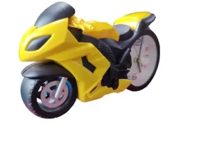 Motor Bike Table Clock Yellow Color R15 Bike Type on/Off Alarm Clock