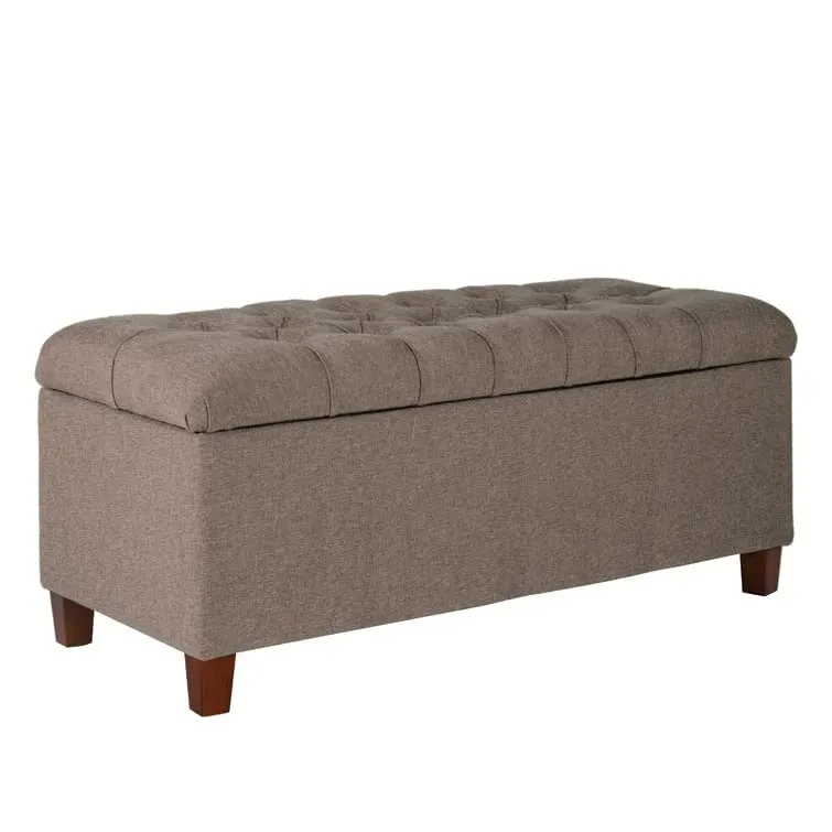 Nathalia 2 Seater Fabric Storage Ottoman Bench Sette Pouffe Puffy for Foot Rest