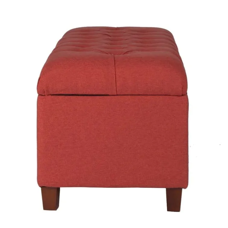 Nathalia 2 Seater Fabric Storage Ottoman Bench Sette Pouffe Puffy for Foot Rest