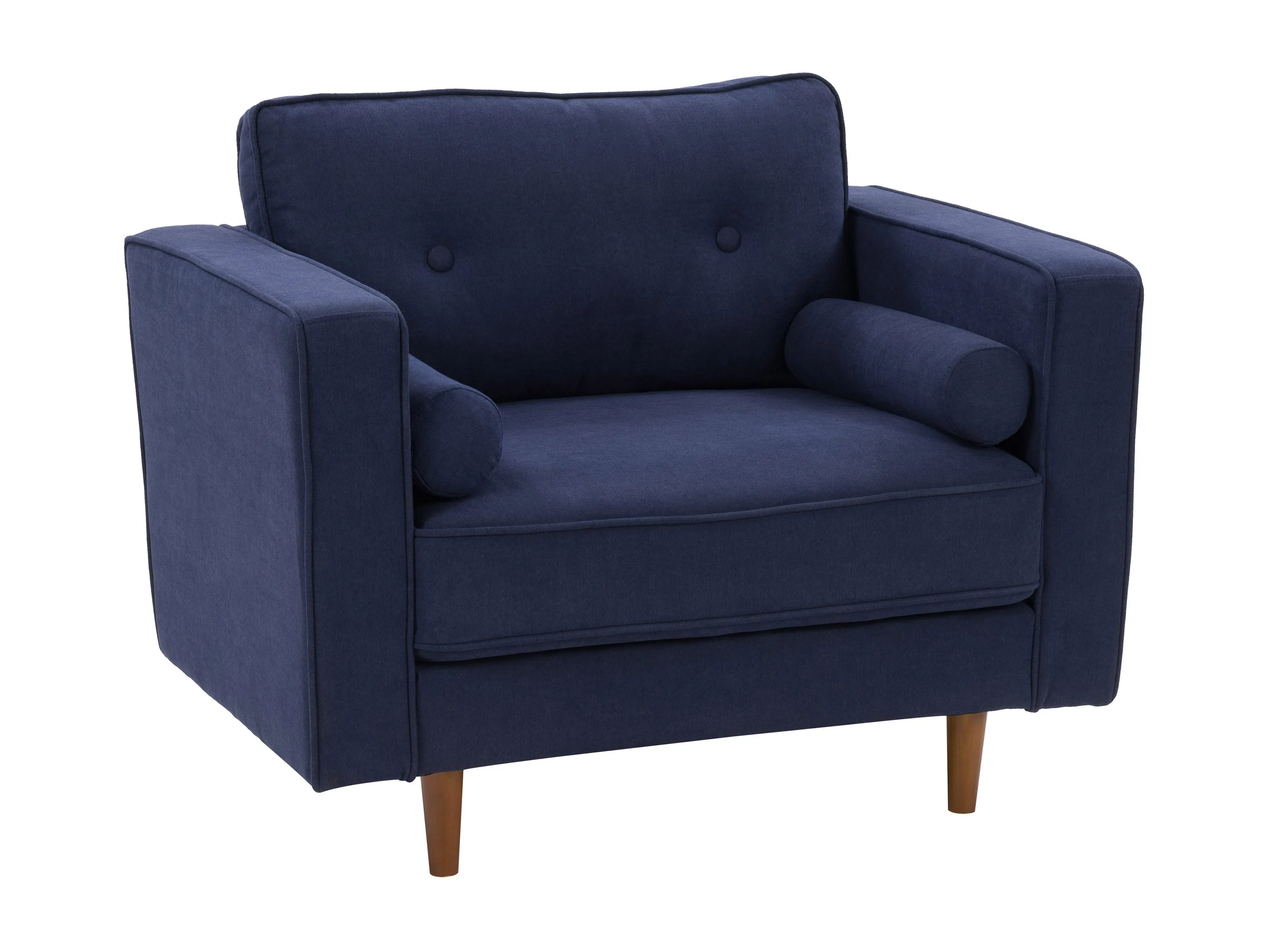 Navy Blue Mid-Century Modern Arm Chair