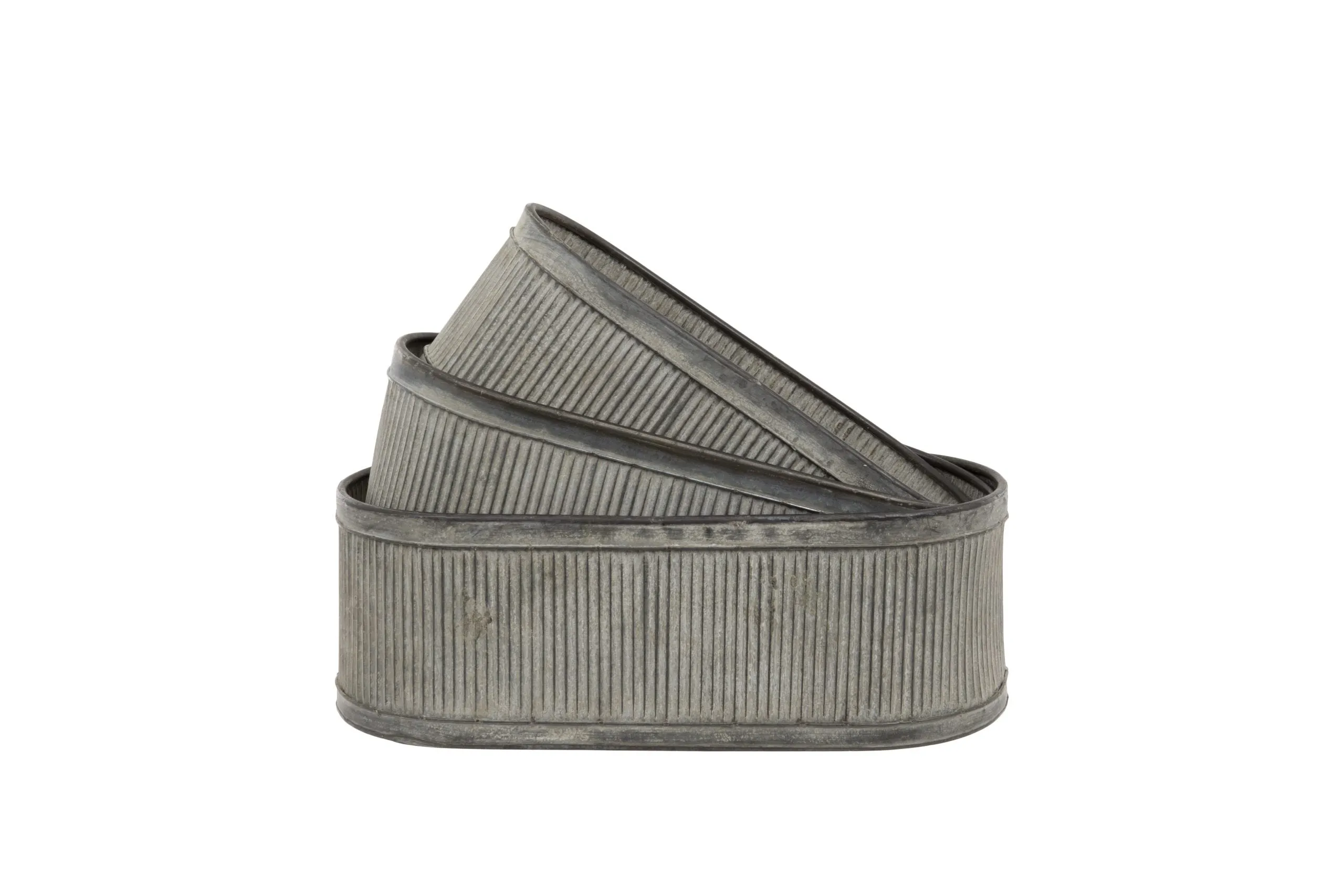 Oval ribbed planters - 3 sizes