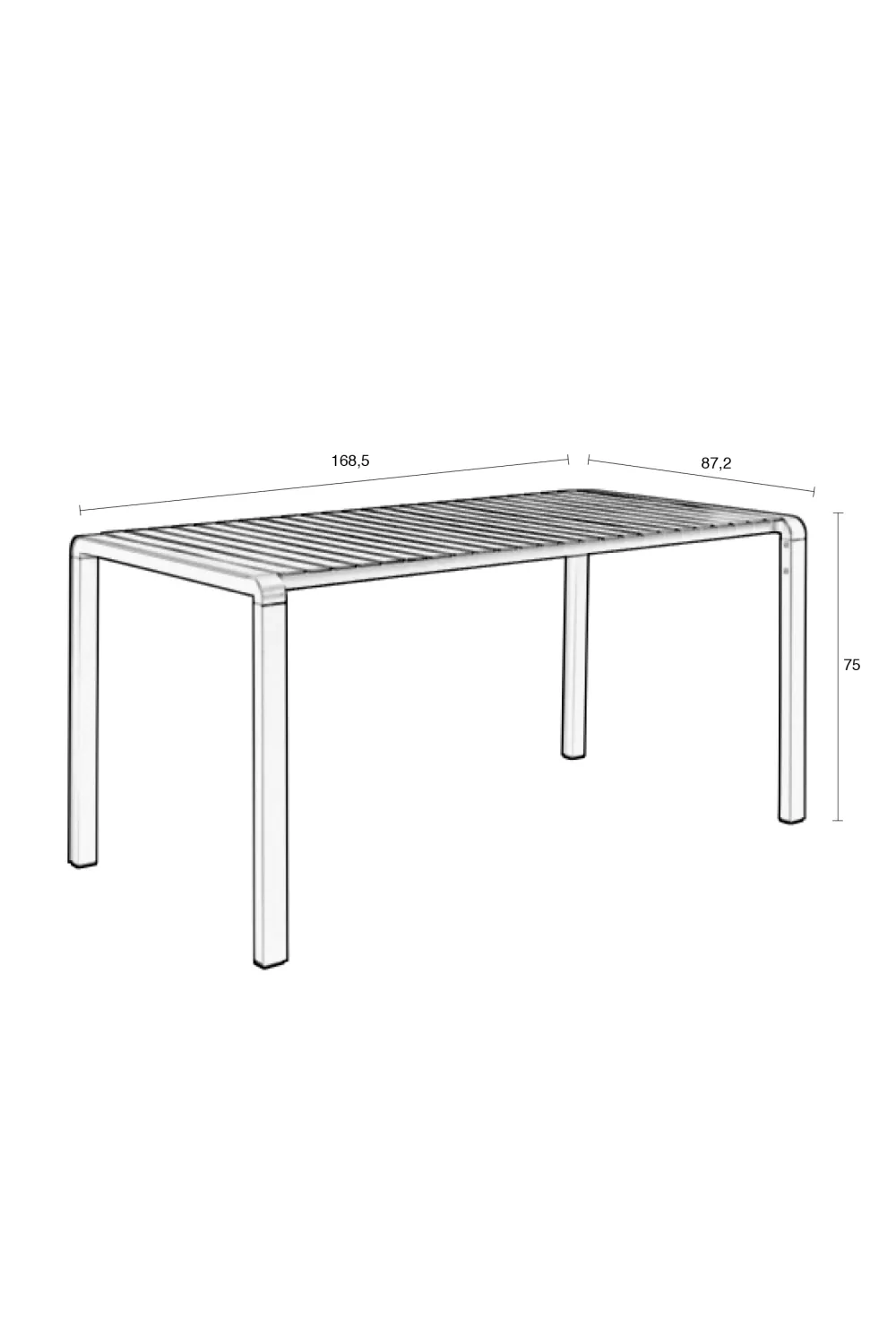 Rectangular Slatted Garden Table | Zuiver Vondel