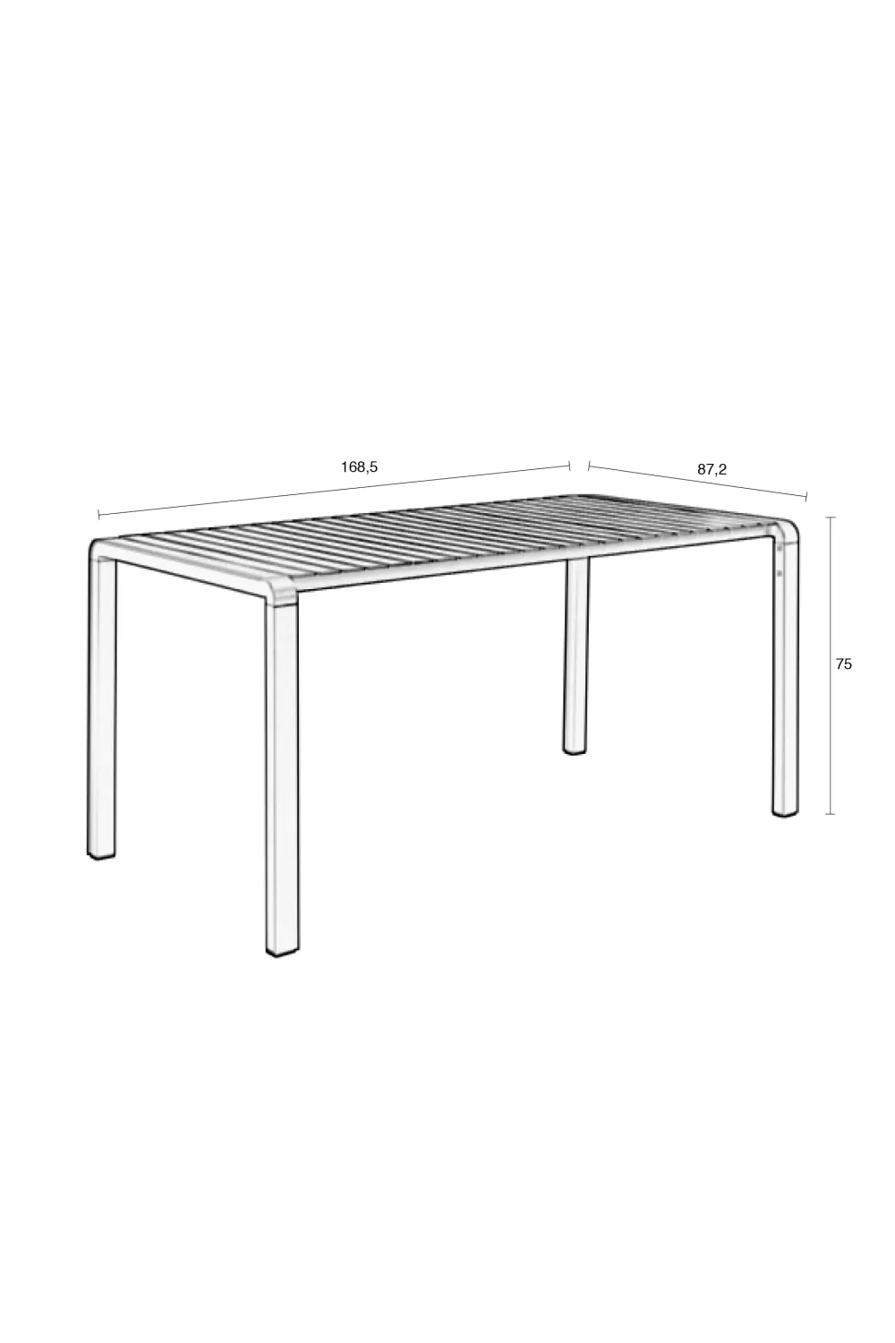 Rectangular Slatted Garden Table | Zuiver Vondel