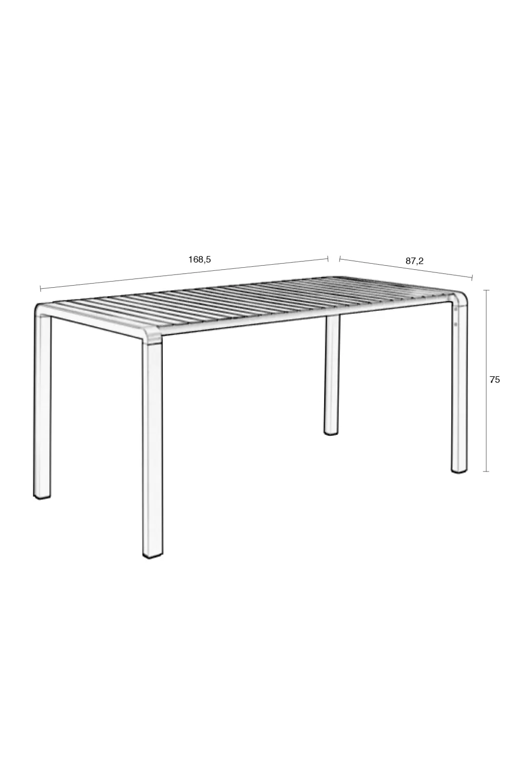 Rectangular Slatted Garden Table | Zuiver Vondel