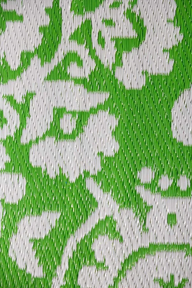 Recycled Vintage Design Outdoor Rug in Green