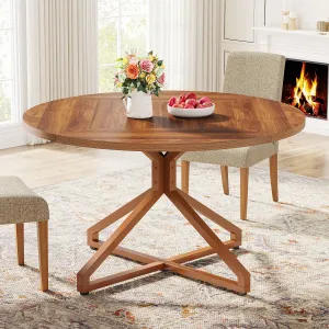 Round Dining Table, 47" Circle Kitchen Table for 4-6 People