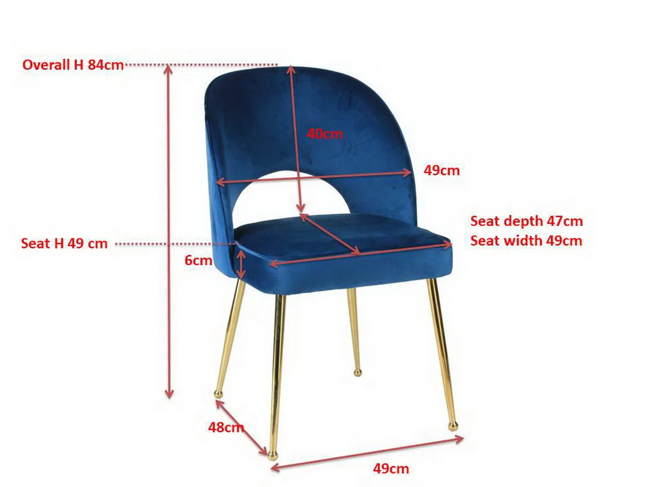 Set of 2 Royal Blue Accent Chairs
