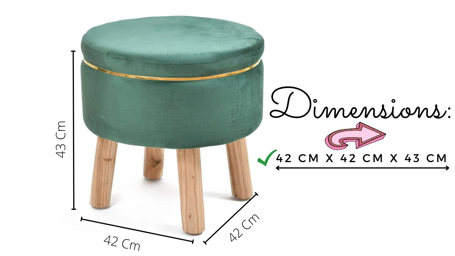 ShadowKart Ottoman Pouffes Stool for Living Room Mudda Sitting Furniture Footrest Seat Pouffe Puffy Foam Stool Footstool for Office Home Decor, 16x16x17 Inch, Green