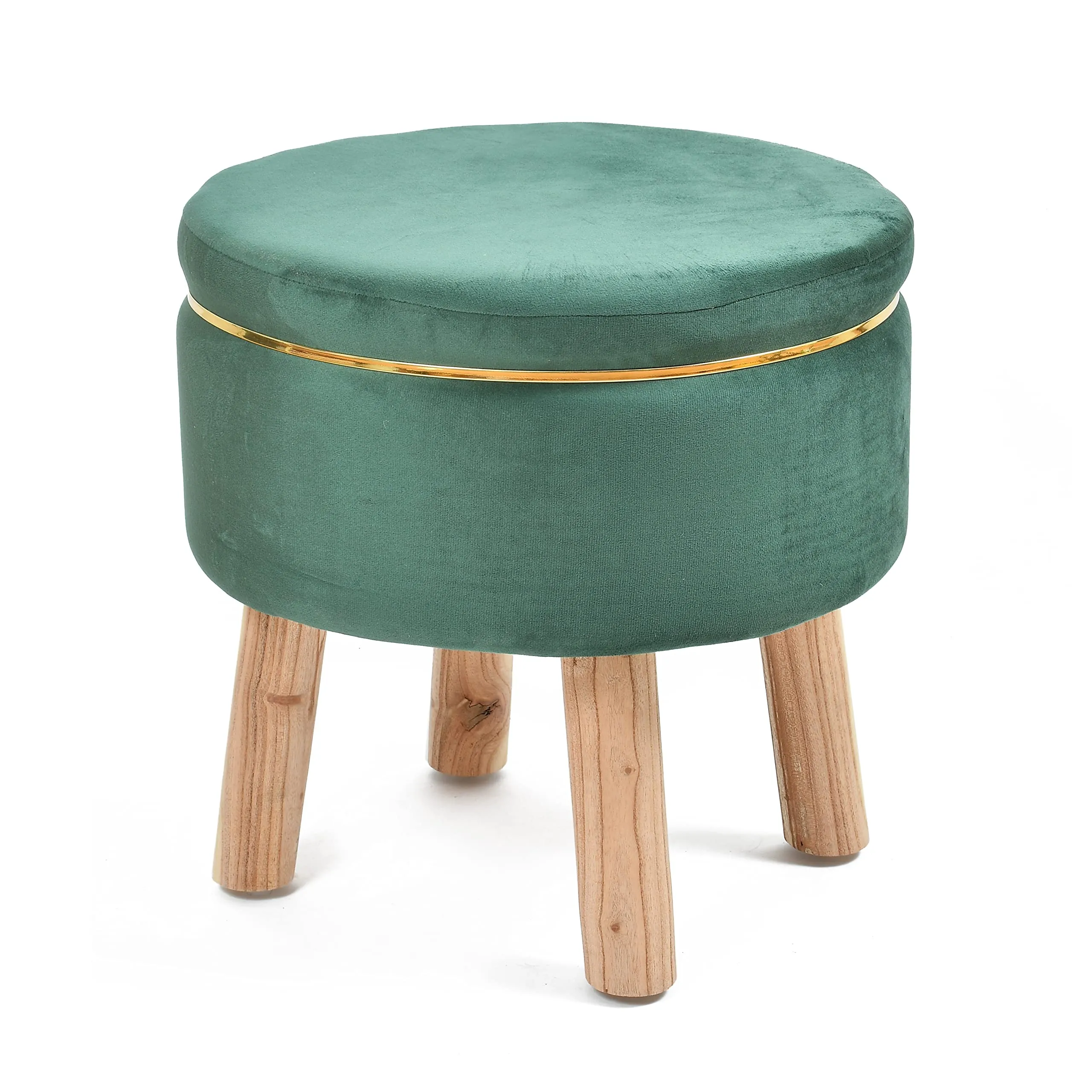 ShadowKart Ottoman Pouffes Stool for Living Room Mudda Sitting Furniture Footrest Seat Pouffe Puffy Foam Stool Footstool for Office Home Decor, 16x16x17 Inch, Green