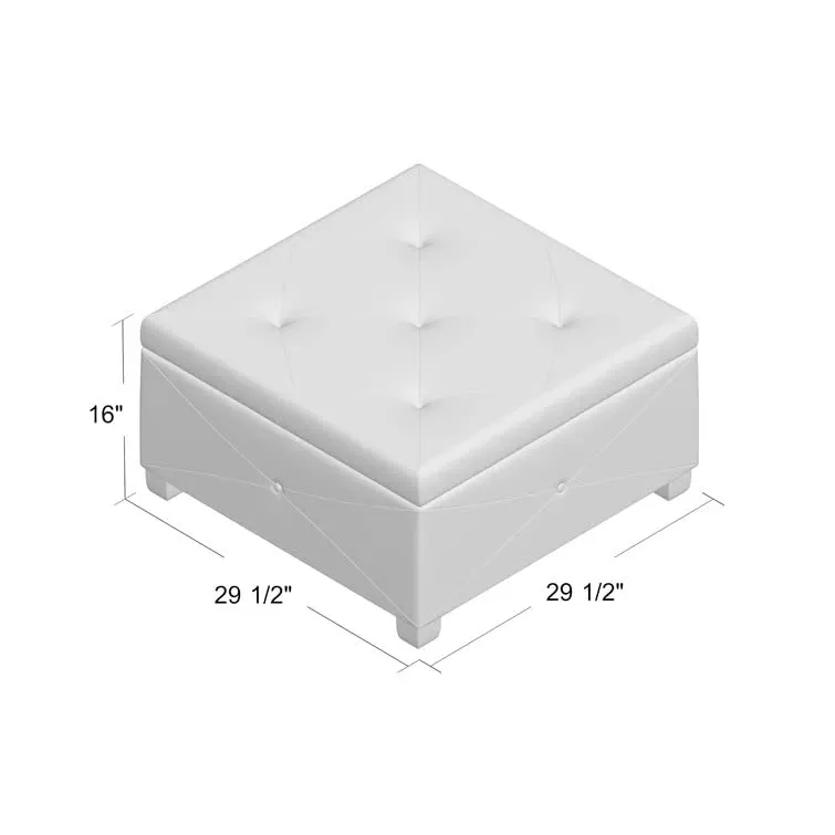 Siberia Square Shape Fabric Ottoman Pouffe Puffy
