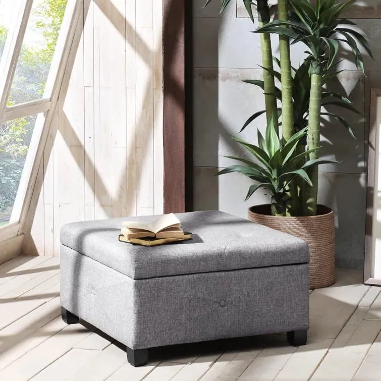 Siberia Square Shape Fabric Ottoman Pouffe Puffy