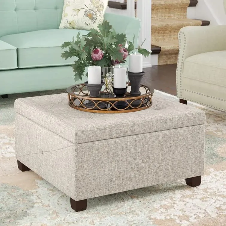 Siberia Square Shape Fabric Ottoman Pouffe Puffy
