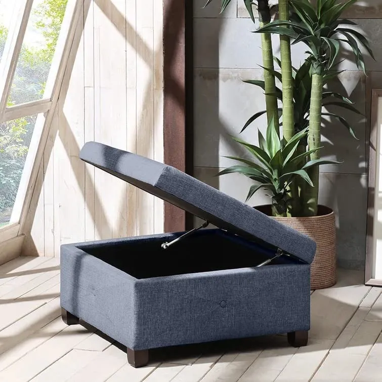 Siberia Square Shape Fabric Ottoman Pouffe Puffy