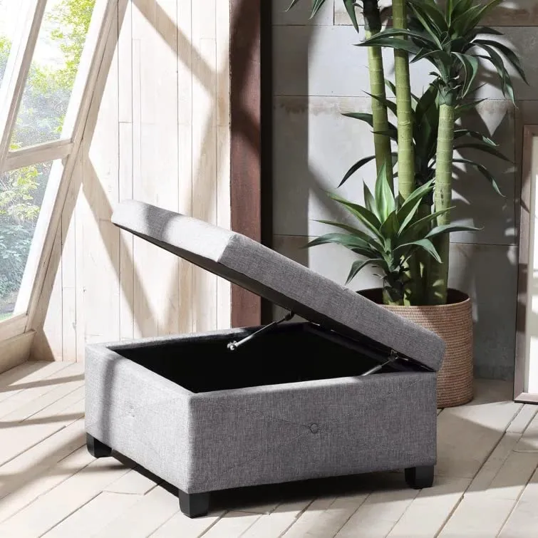 Siberia Square Shape Fabric Ottoman Pouffe Puffy