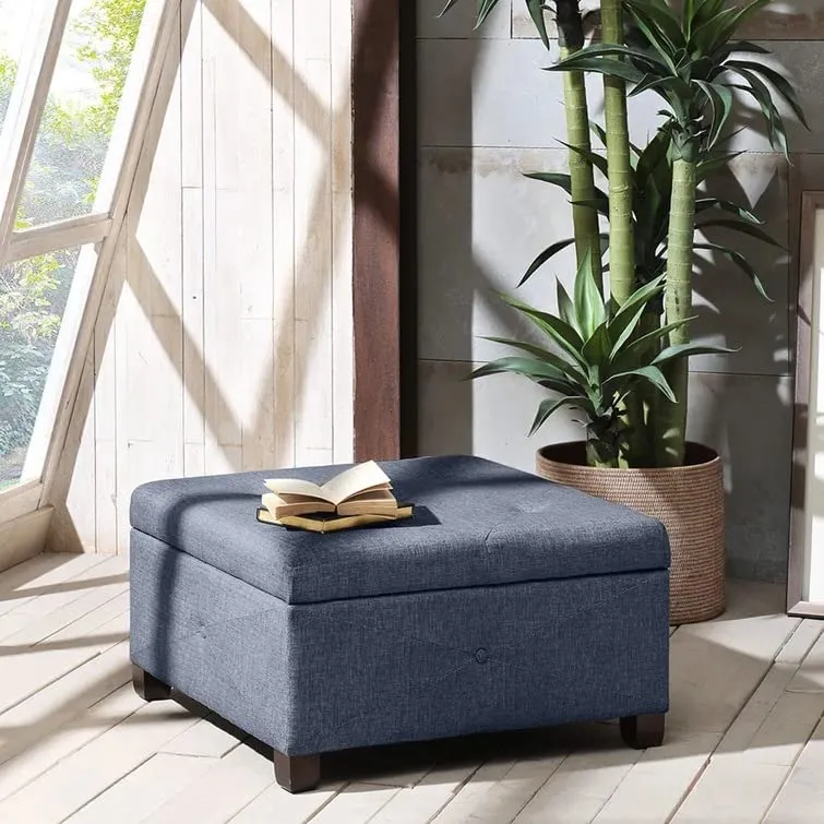 Siberia Square Shape Fabric Ottoman Pouffe Puffy