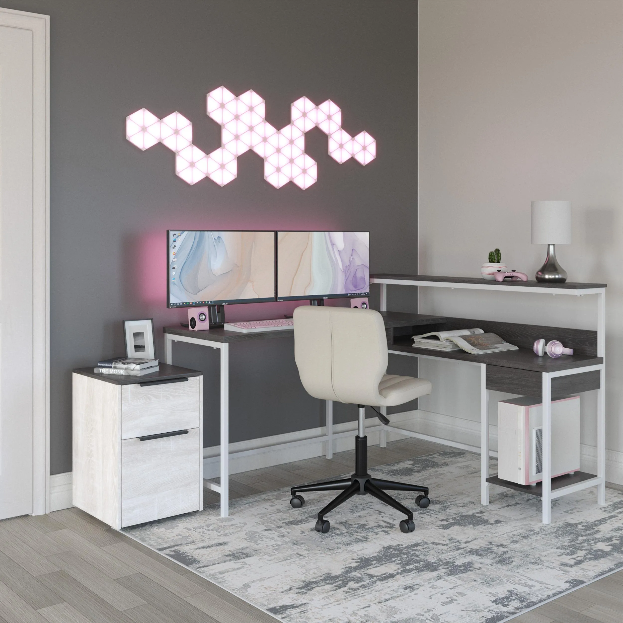 Signature Design by Ashley Dorrinson H287-24 L-Desk with Storage