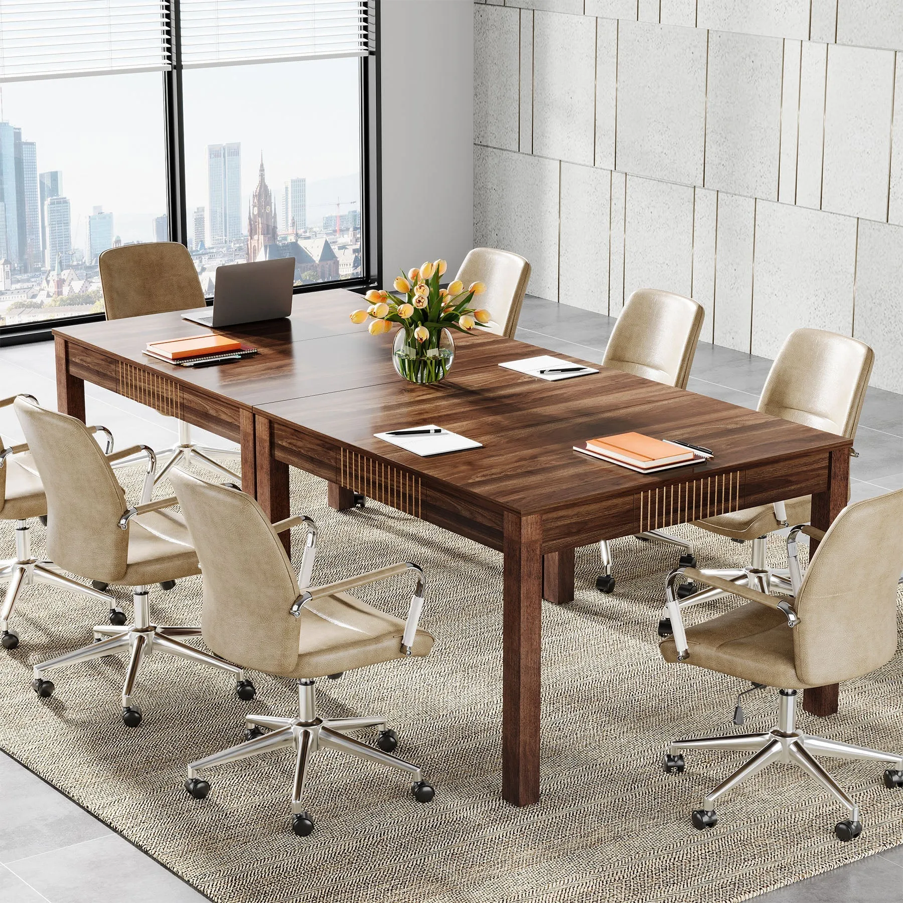 Square Conference Table, Small Meeting Room Table For Home Office