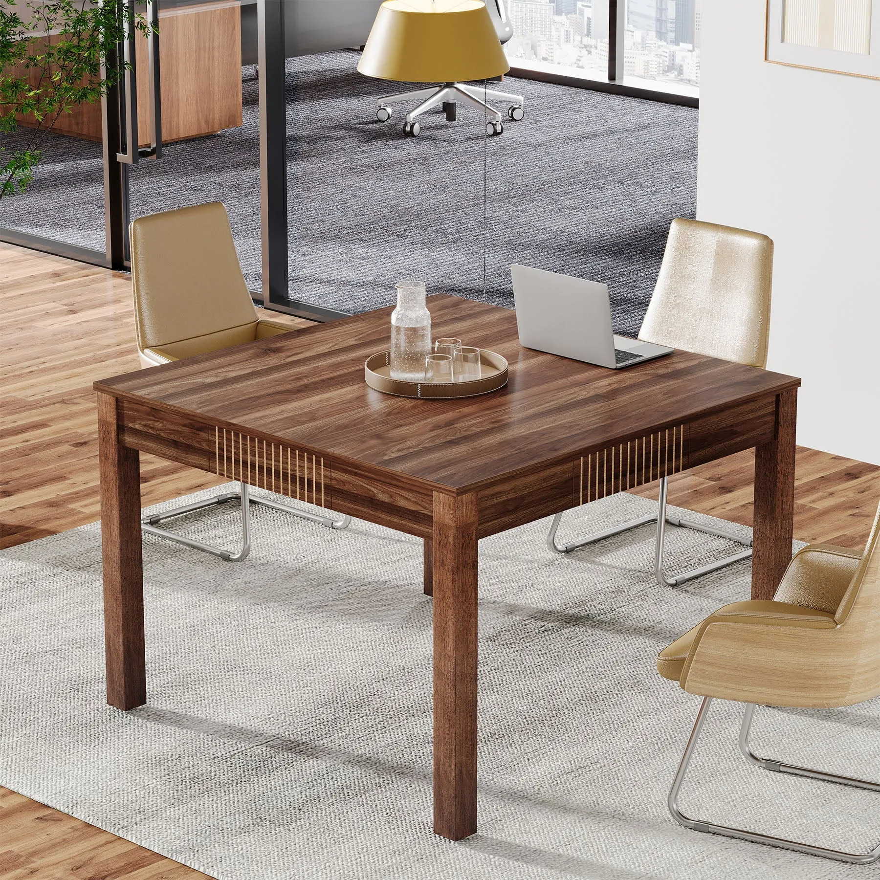 Square Conference Table, Small Meeting Room Table For Home Office