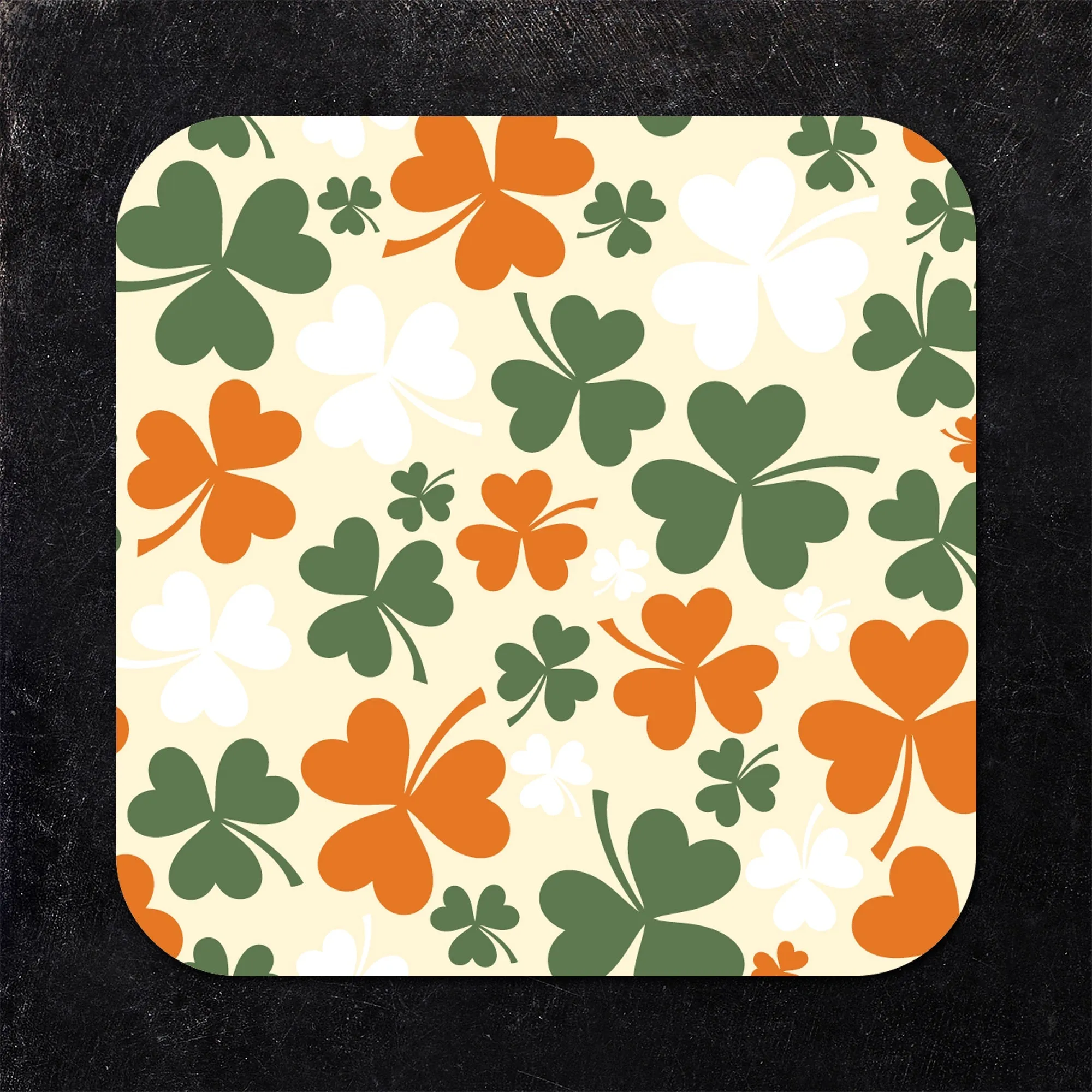 St. Patrick's Day Clover Pattern Paper Coaster Set