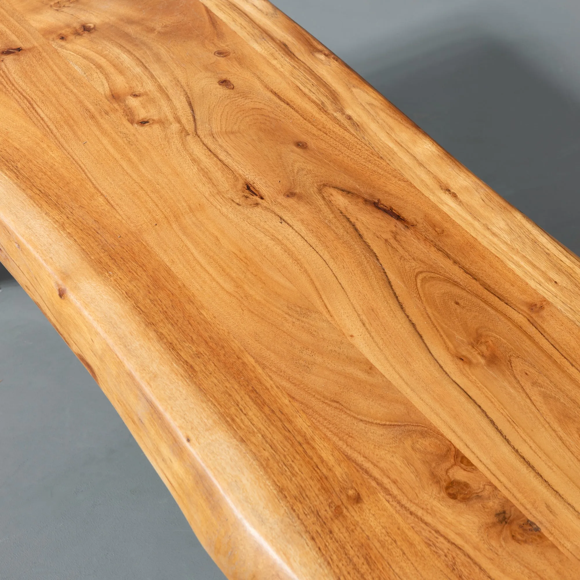 TIME - Acacia Live Edge Bench Hourglass Chrome