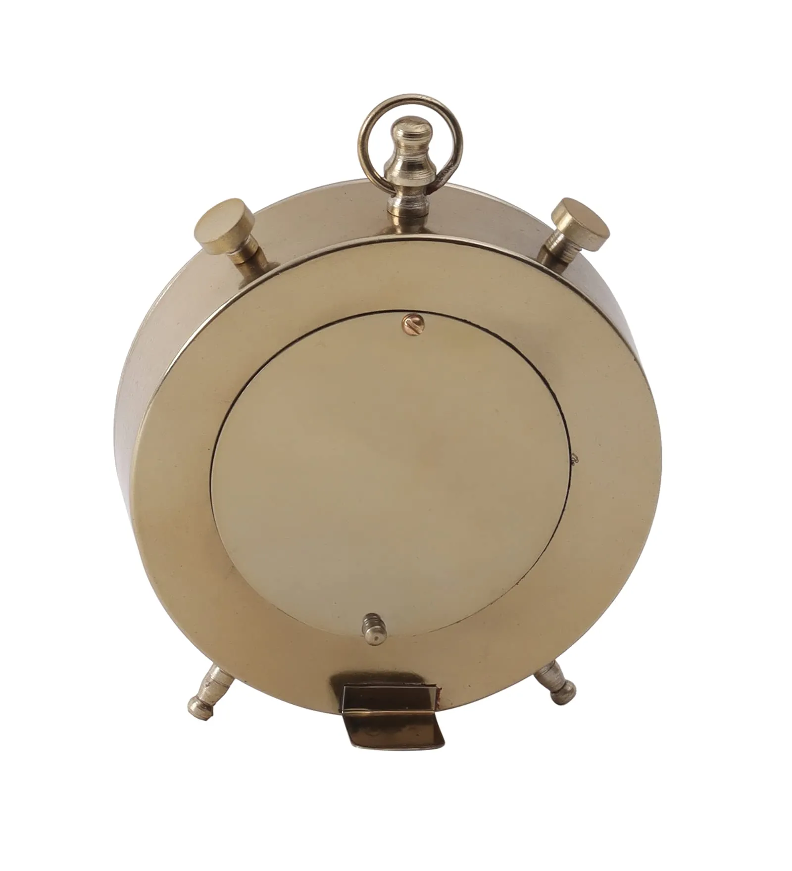 TrenDec Metal Finish 5" Height Analog Table Clock in Gold Finish | Table Analog Clock for Bedroom Office Desk | Kitchen (Golden Vintage-Dia: 5 Inch Height) Analog Table Clock