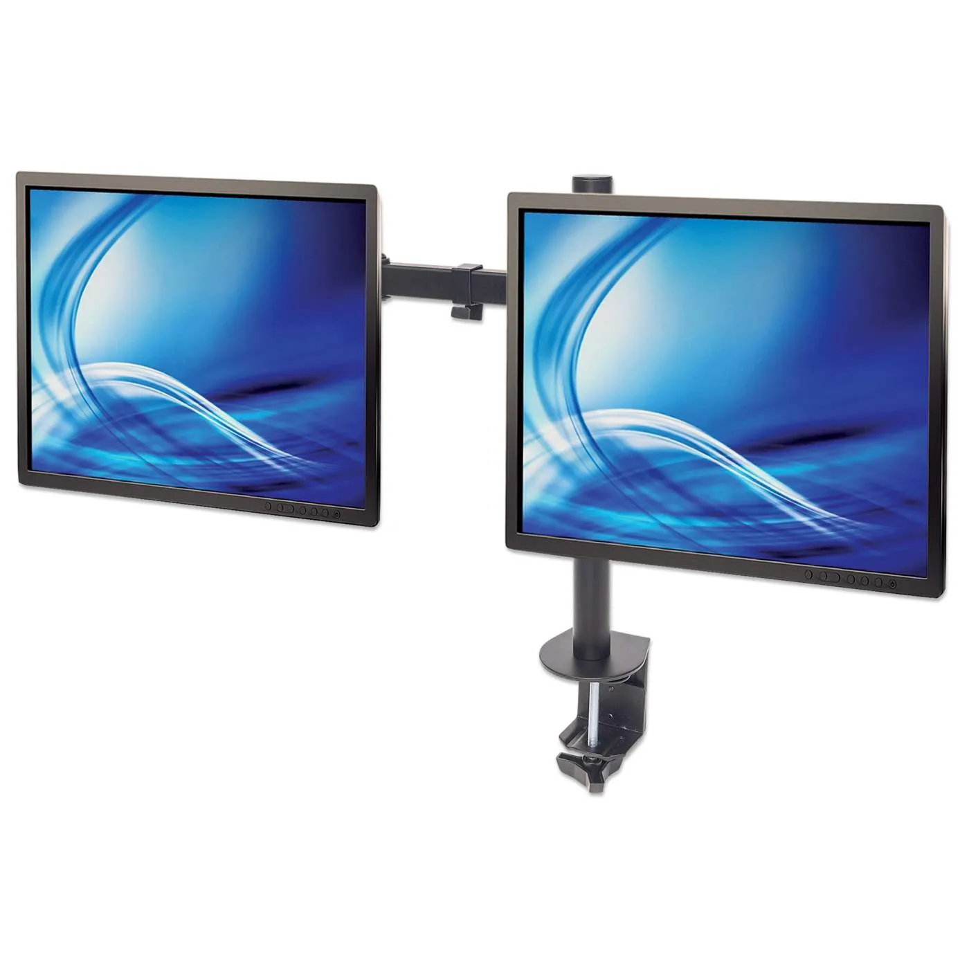 Universal Dual Monitor Mount with Double-Link Swing Arms