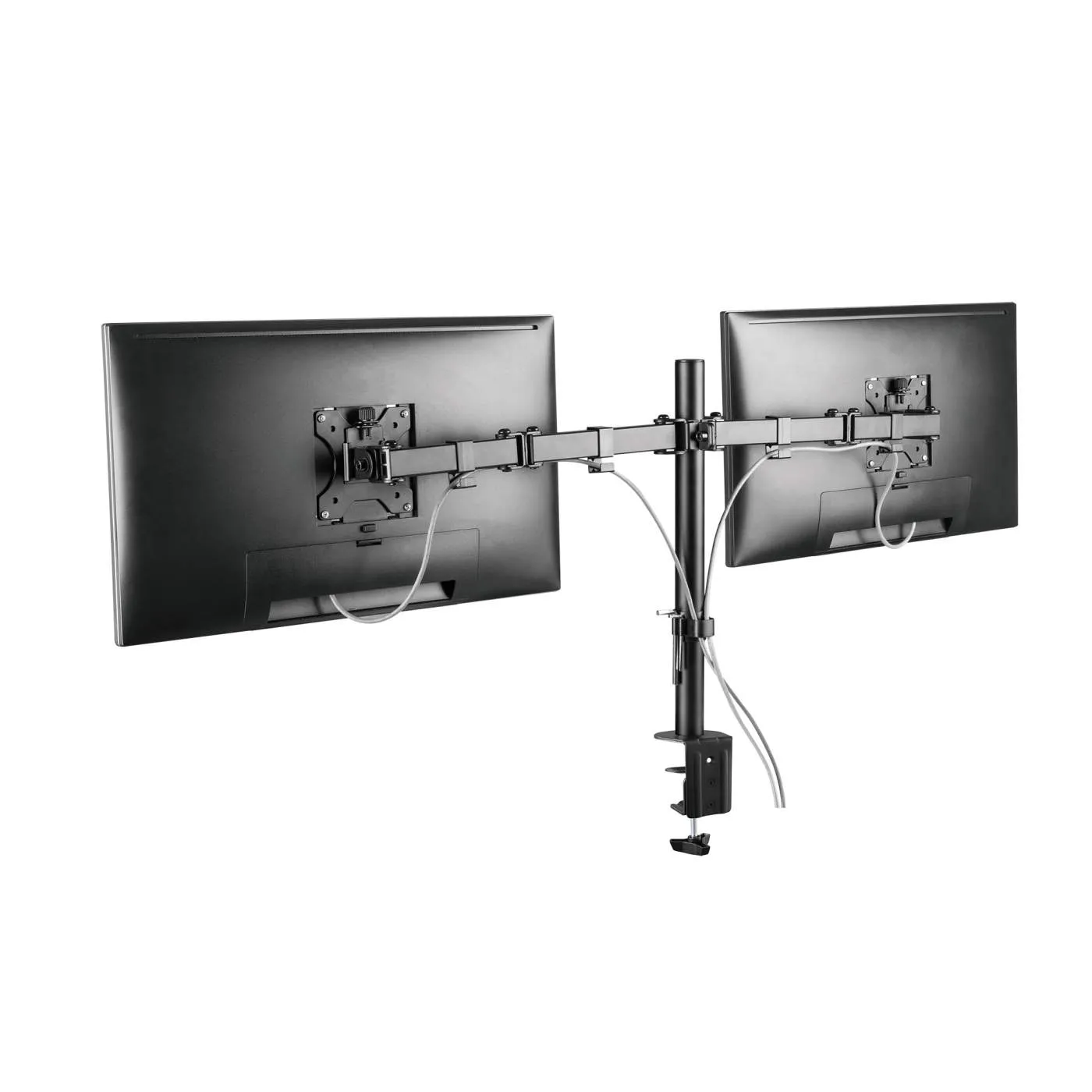 Universal Dual Monitor Mount with Double-Link Swing Arms
