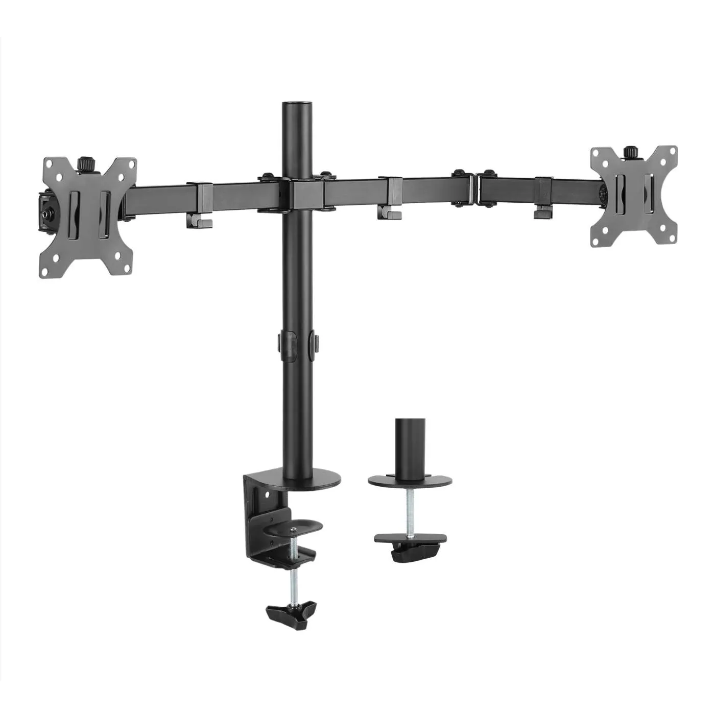 Universal Dual Monitor Mount with Double-Link Swing Arms