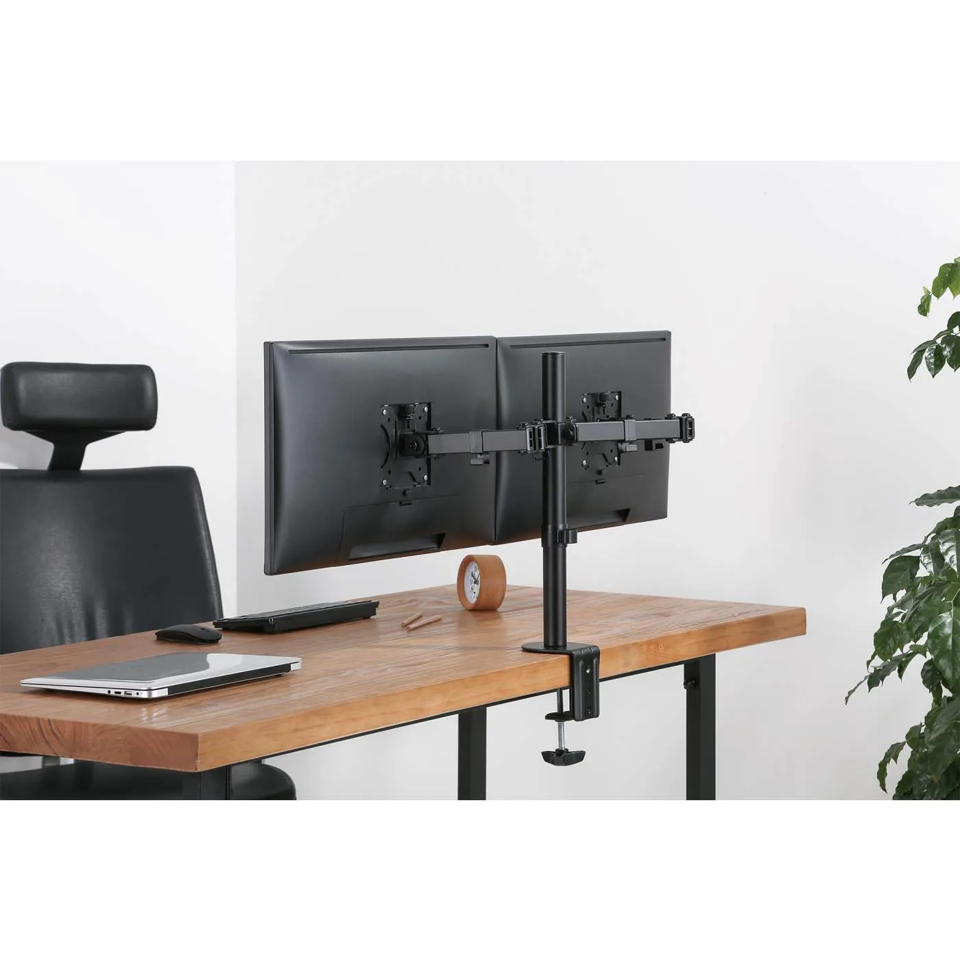Universal Dual Monitor Mount with Double-Link Swing Arms
