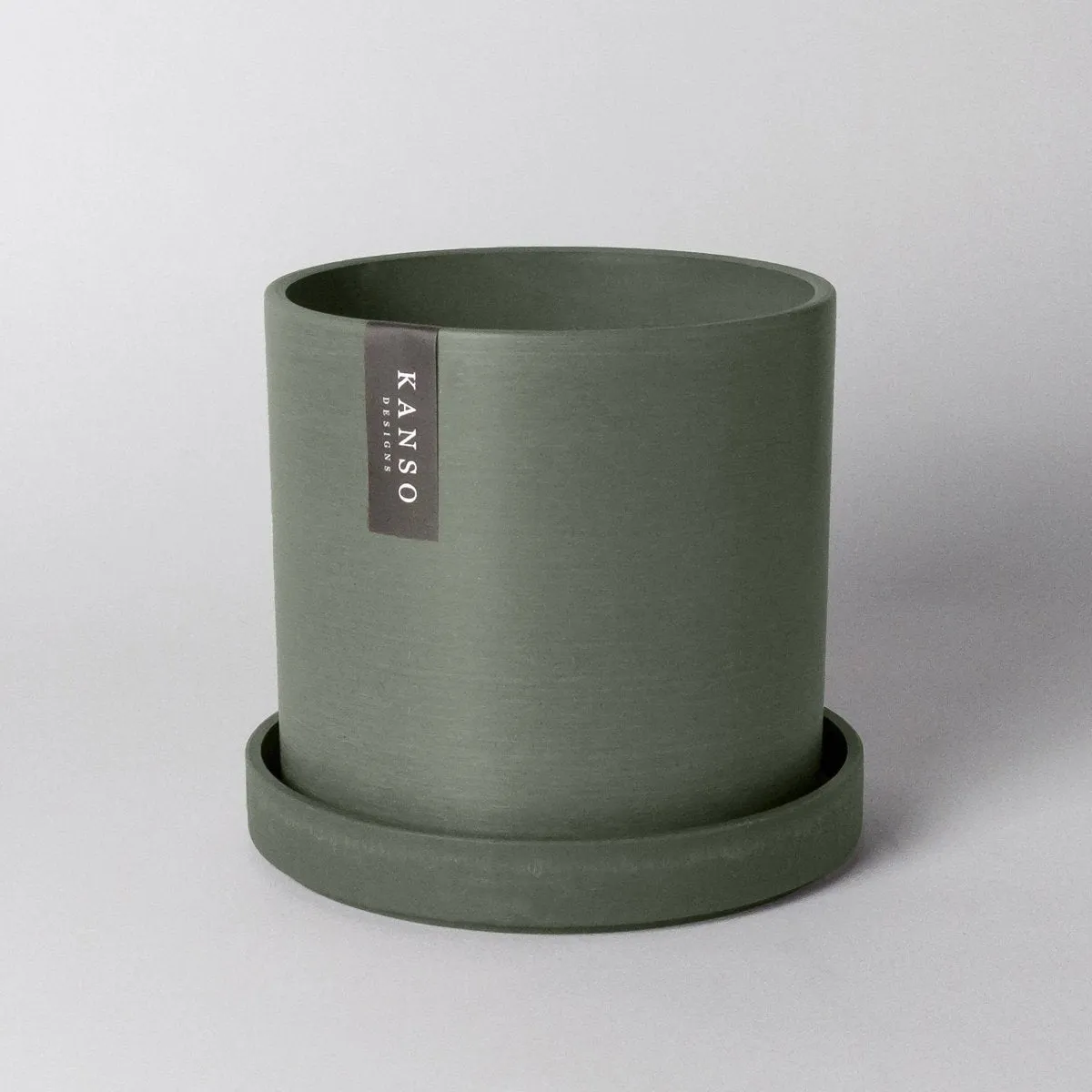 Upcycled Signature Stone Planter Pot & Saucer 7 Inch