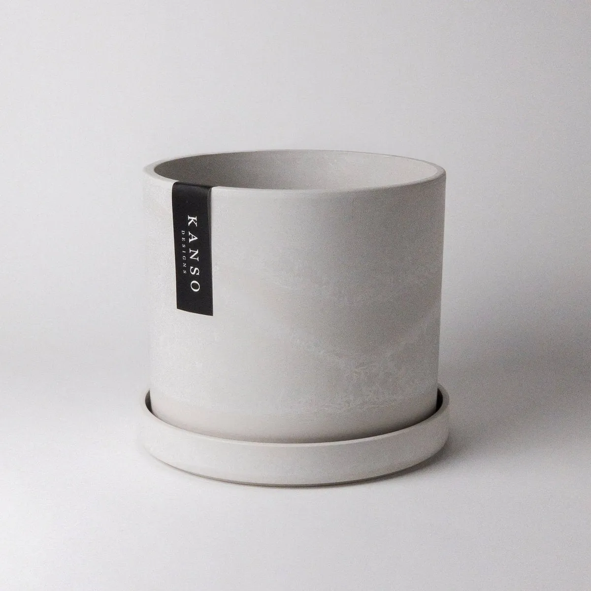 Upcycled Signature Stone Planter Pot & Saucer 7 Inch
