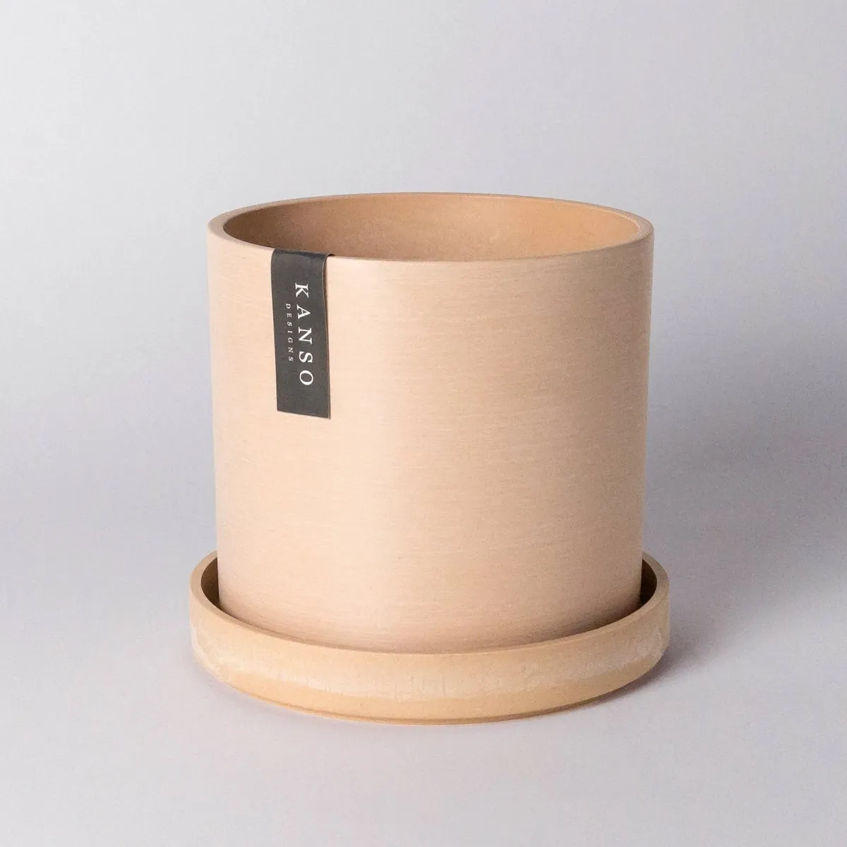 Upcycled Signature Stone Planter Pot & Saucer 7 Inch