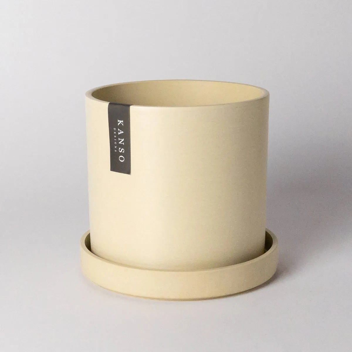 Upcycled Signature Stone Planter Pot & Saucer 7 Inch