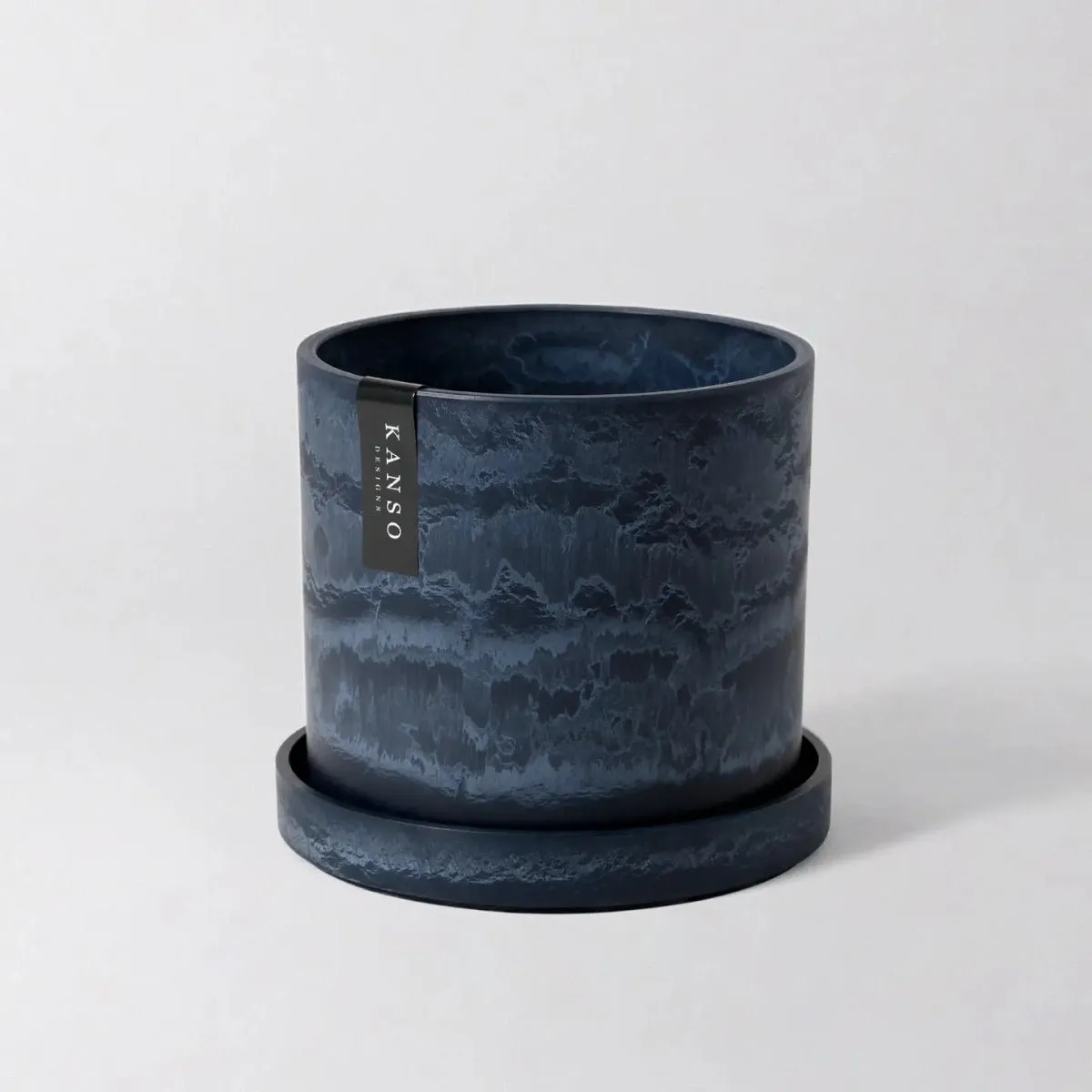 Upcycled Signature Stone Planter Pot & Saucer 7 Inch