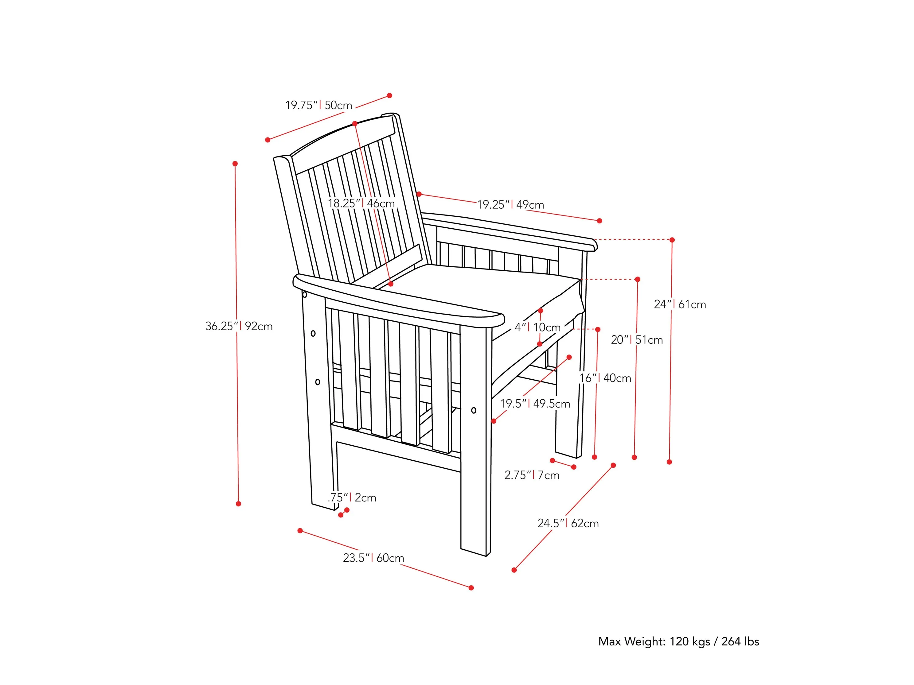 Washed White 3 Piece Patio Set
