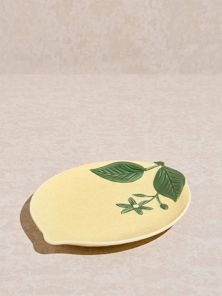 Westside Home Yellow Lemon-Shaped Platter